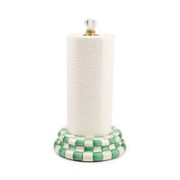 Emerald Check Paper Towel Holder