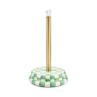 Emerald Check Paper Towel Holder