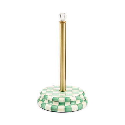 Emerald Check Paper Towel Holder