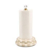 Mocha Check Paper Towel Holder