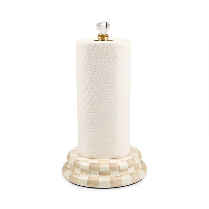 Mocha Check Paper Towel Holder image number 2