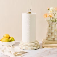 Mocha Check Paper Towel Holder