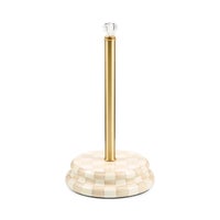 Mocha Check Paper Towel Holder
