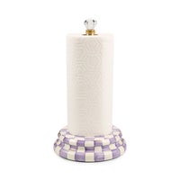 Violet Check Paper Towel Holder