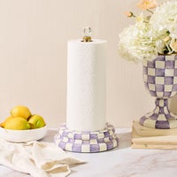 Violet Check Paper Towel Holder