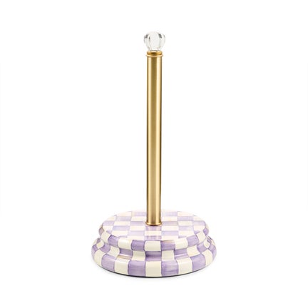Violet Check Paper Towel Holder
