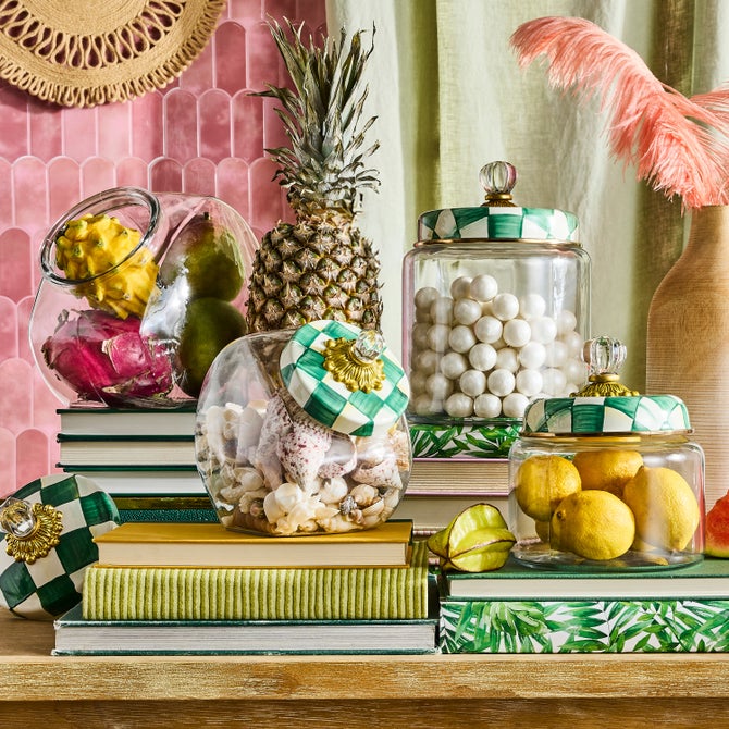 Sweets Jar with Emerald Check Lid image number 2