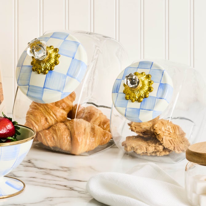 Sweets Jar with Sky Check Lid image number 1
