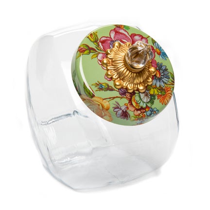 Sweets Jar with Green Flower Market Lid
