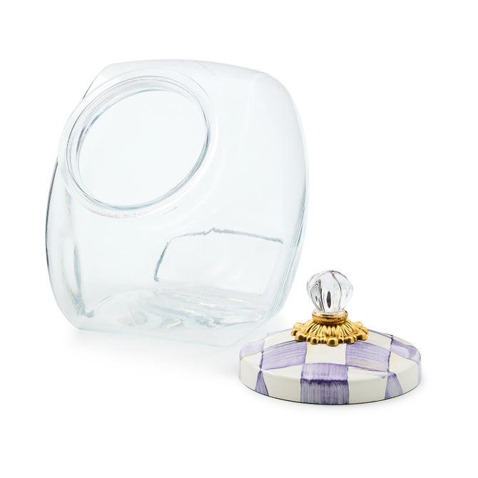 Sweets Jar with Violet Check Lid image number 1