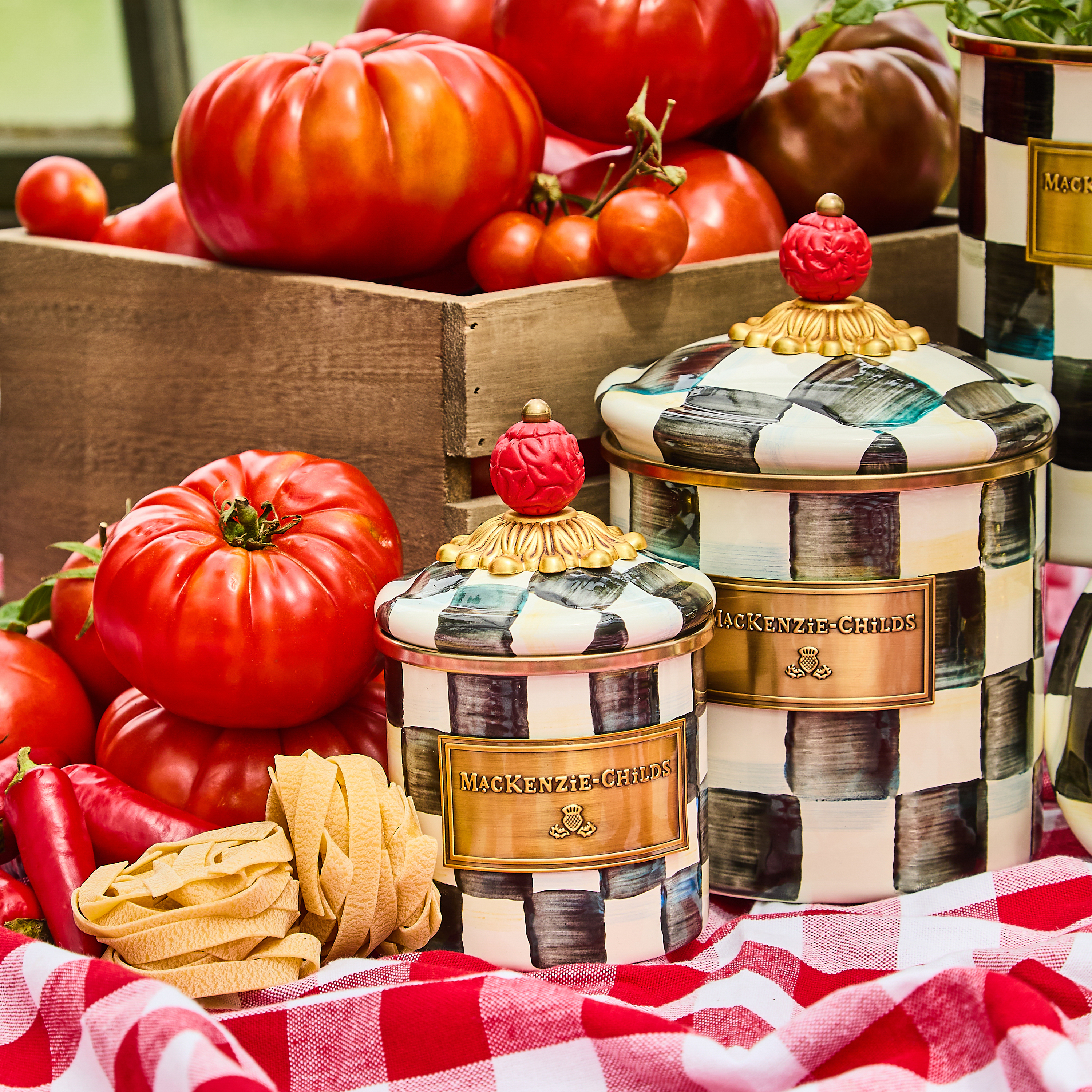 MACKENZiE-CHiLDS　チャイルズコート　キャニスター　小 MacKenzie-Childs | Courtly Check Mini Canister