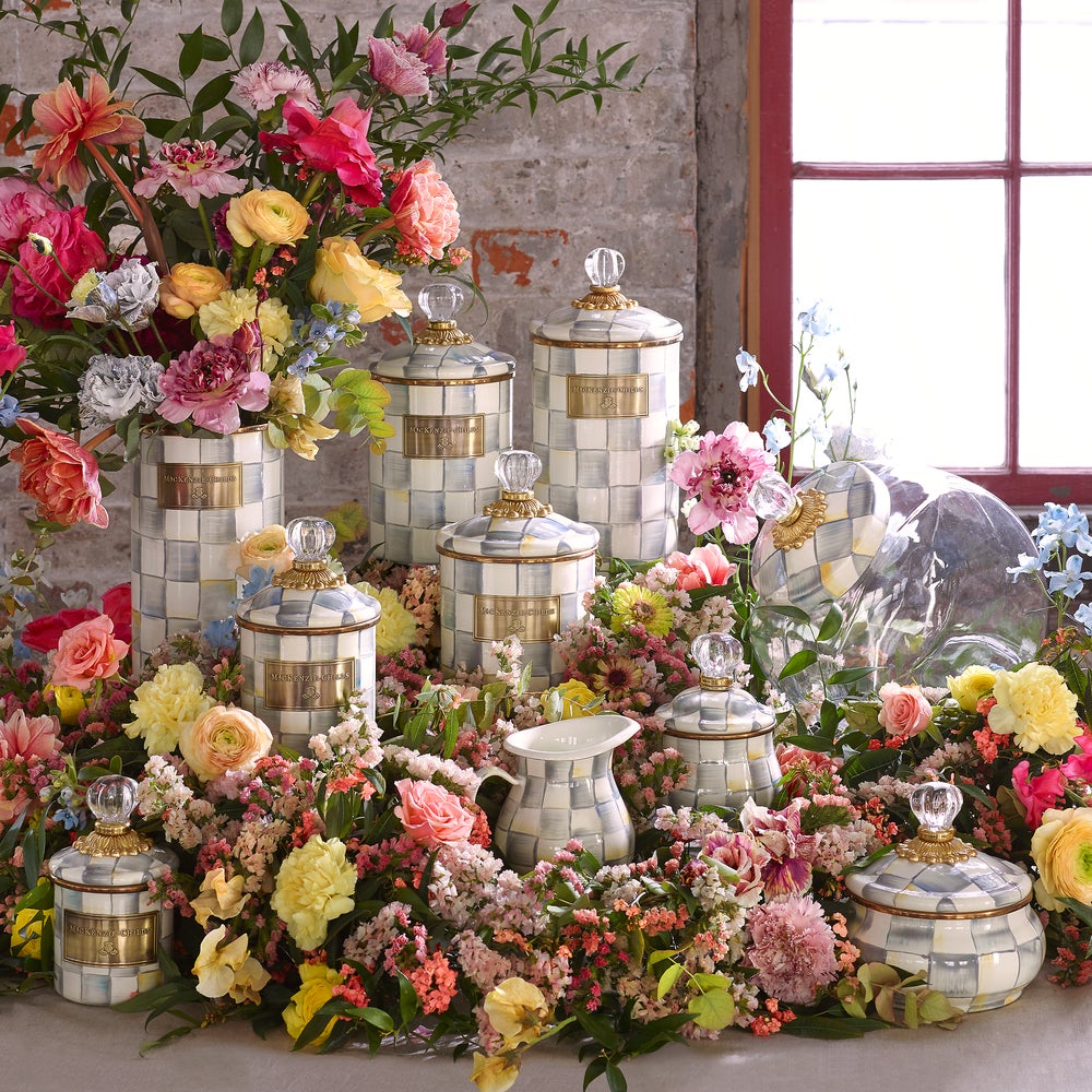 MacKenzie-Childs | Sterling Check Mini Canister