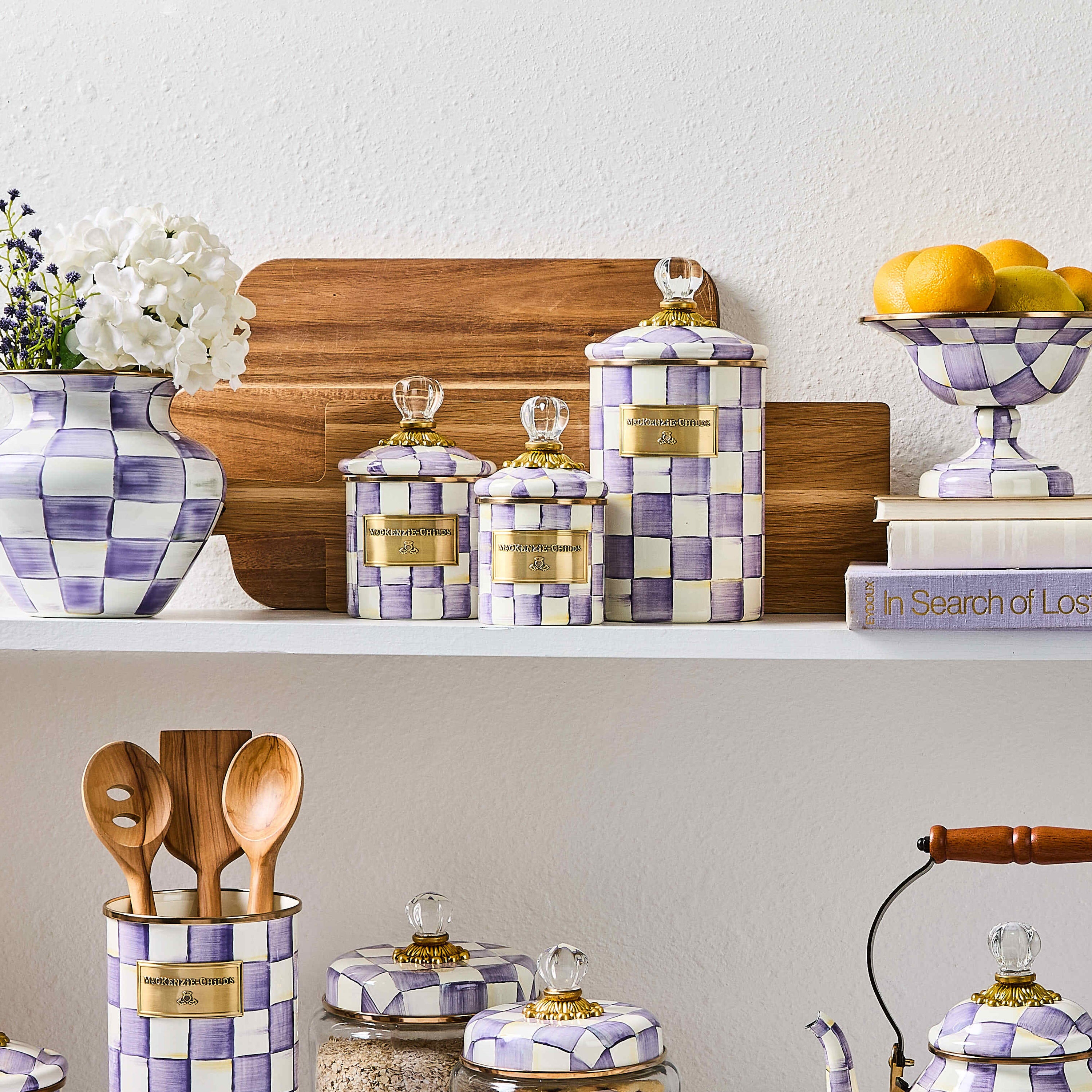 MacKenzie-Childs | Violet Check Demi Canister