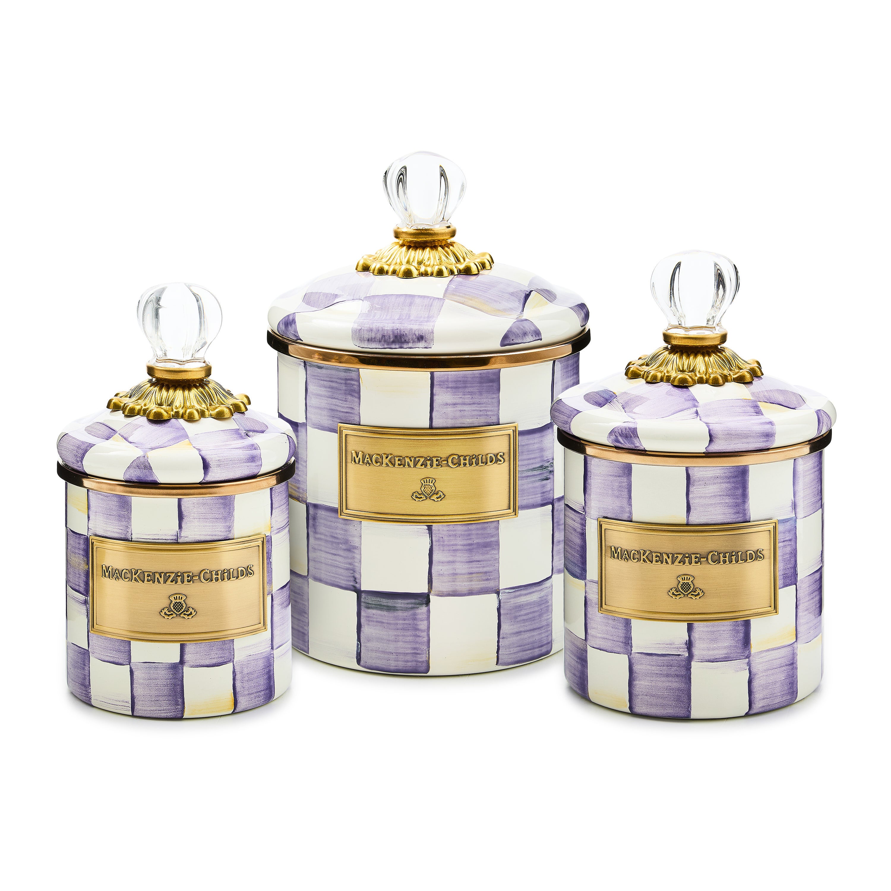MacKenzie-Childs | Violet Check Demi Canister