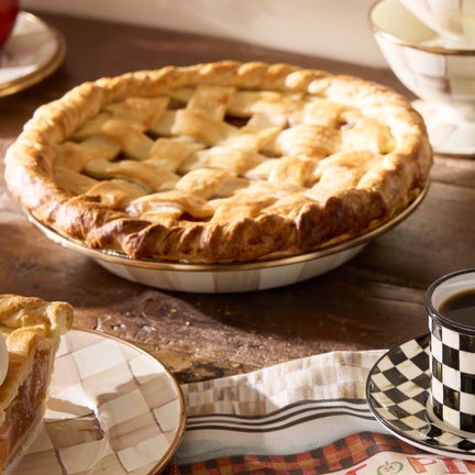 Mocha Check Pie Plate
