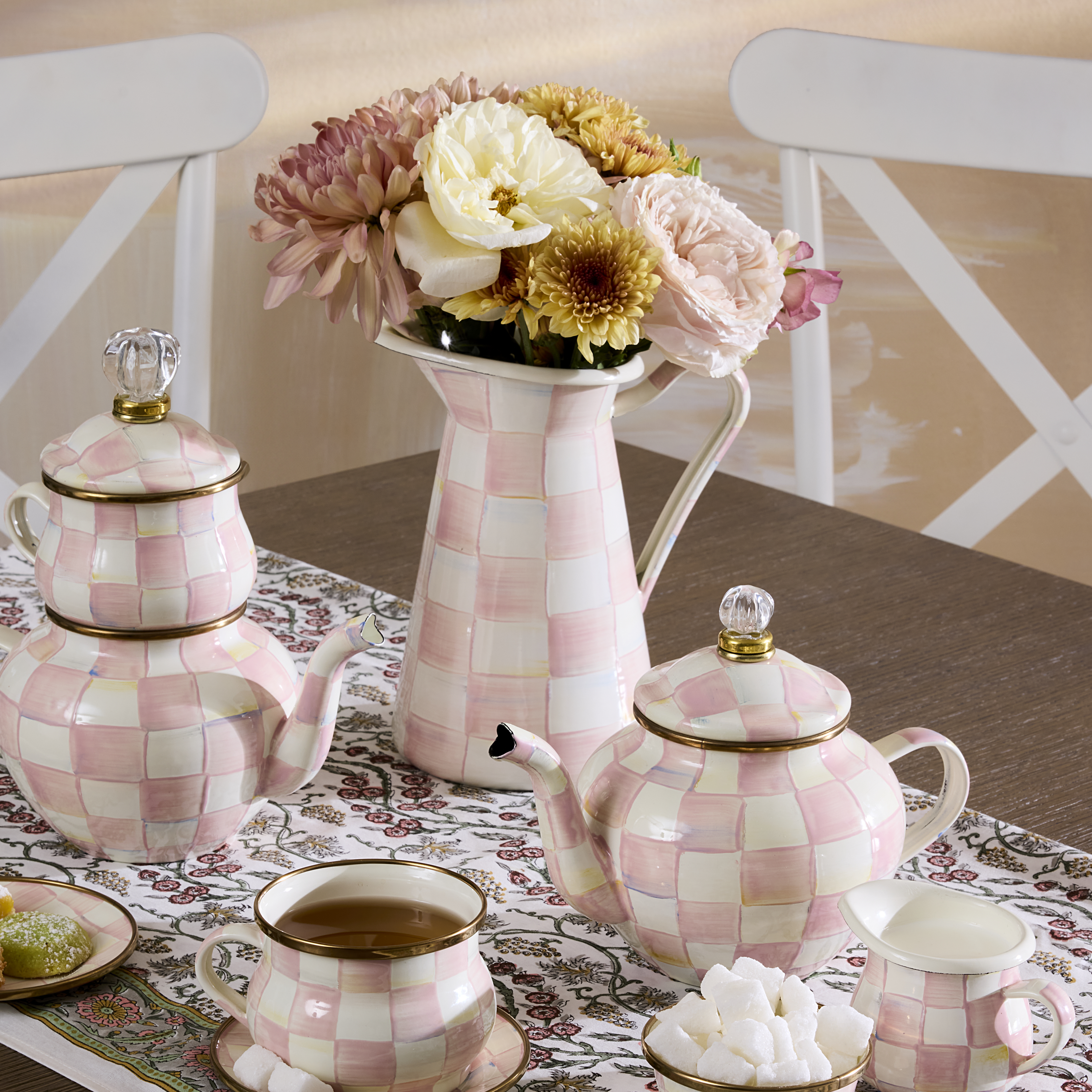 MacKenzie-Childs | Rosy Check Cork Back Placemats, Set of 4
