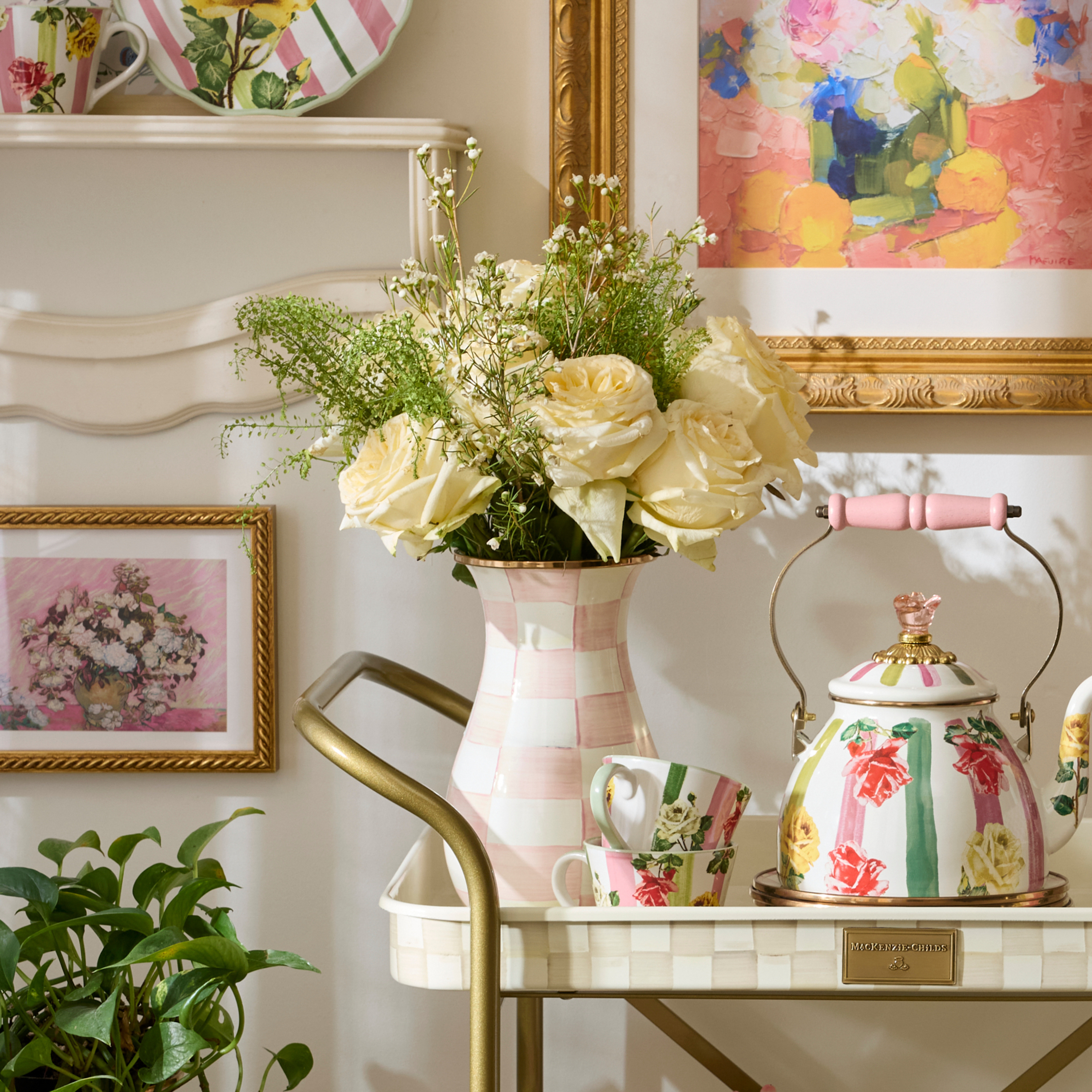 MacKenzie-Childs | Rosy Check Medium Practical Pitcher