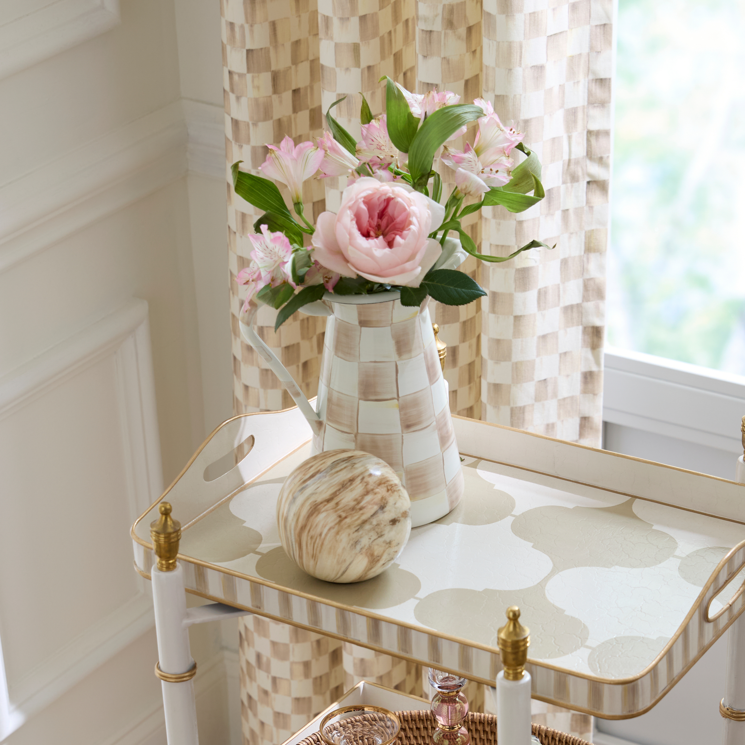MacKenzie-Childs | Mocha Check Medium Practical Pitcher
