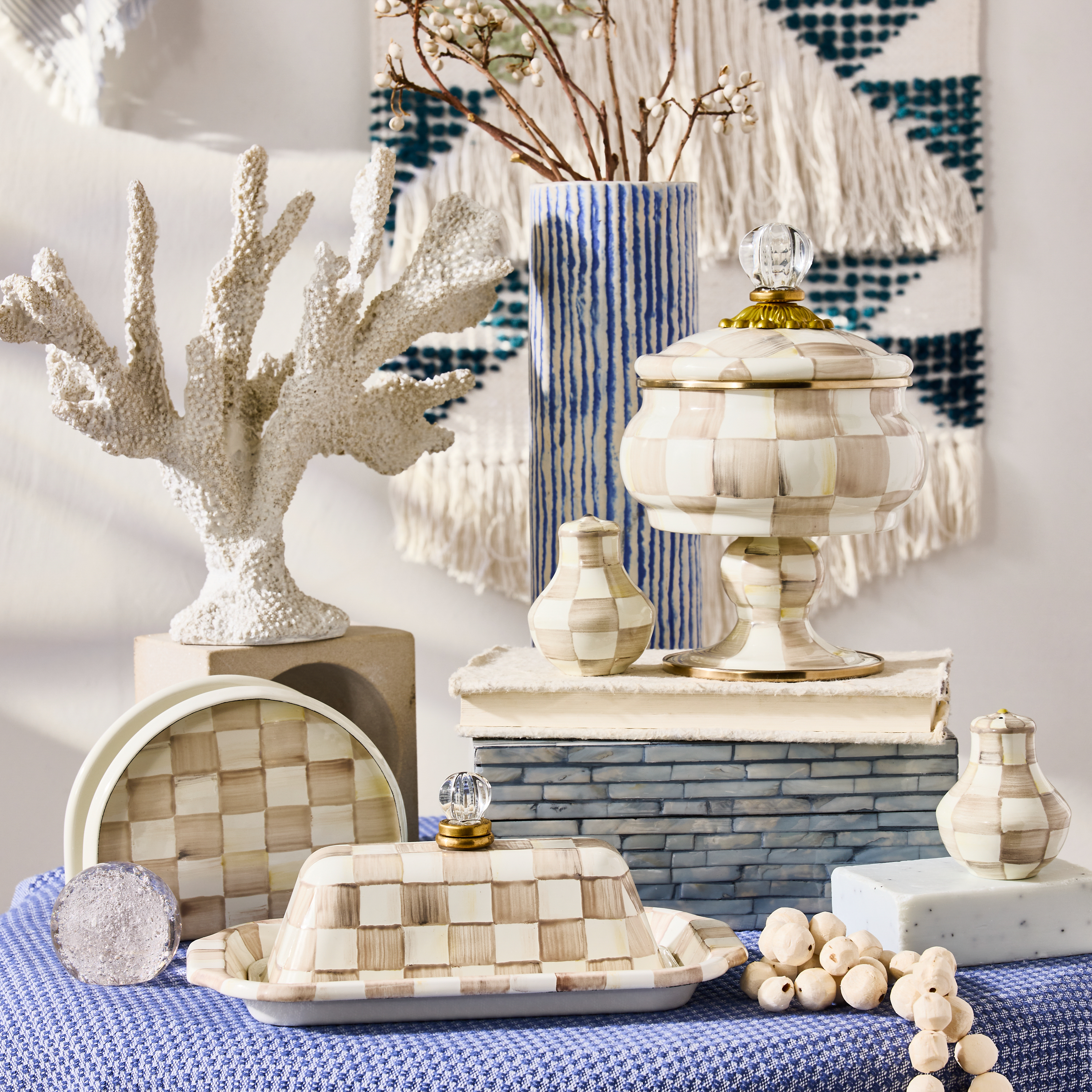 MacKenzie-Childs | Mocha Check Curiosity Pot