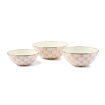 Rosy Check Mixing Bowls, Set of 3