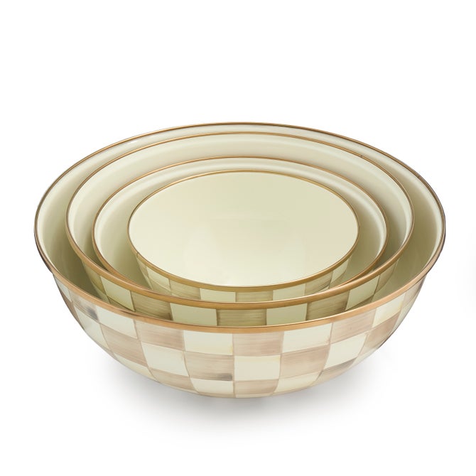 Mocha Check Small Everyday Bowl image number 3