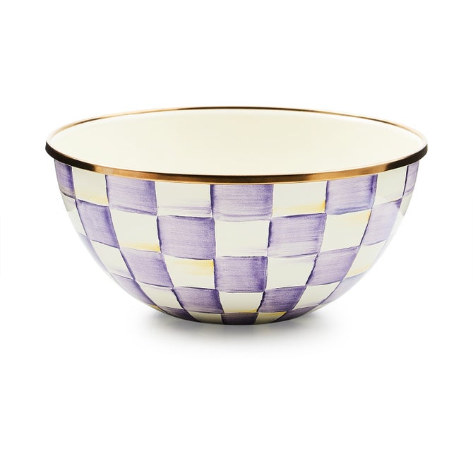 Violet Check Small Everyday Bowl image number 0