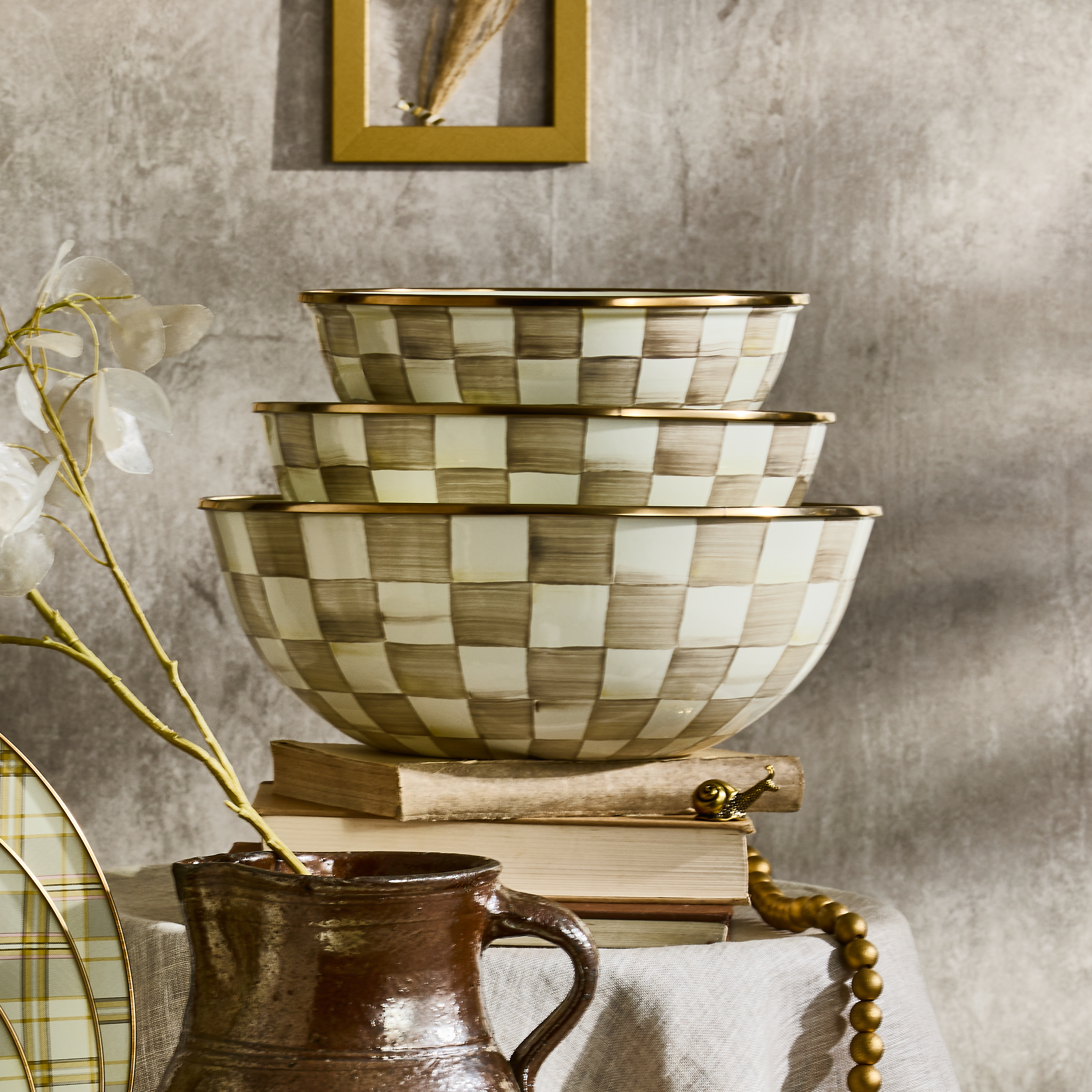 MacKenzie-Childs | Mocha Check Medium Everyday Bowl