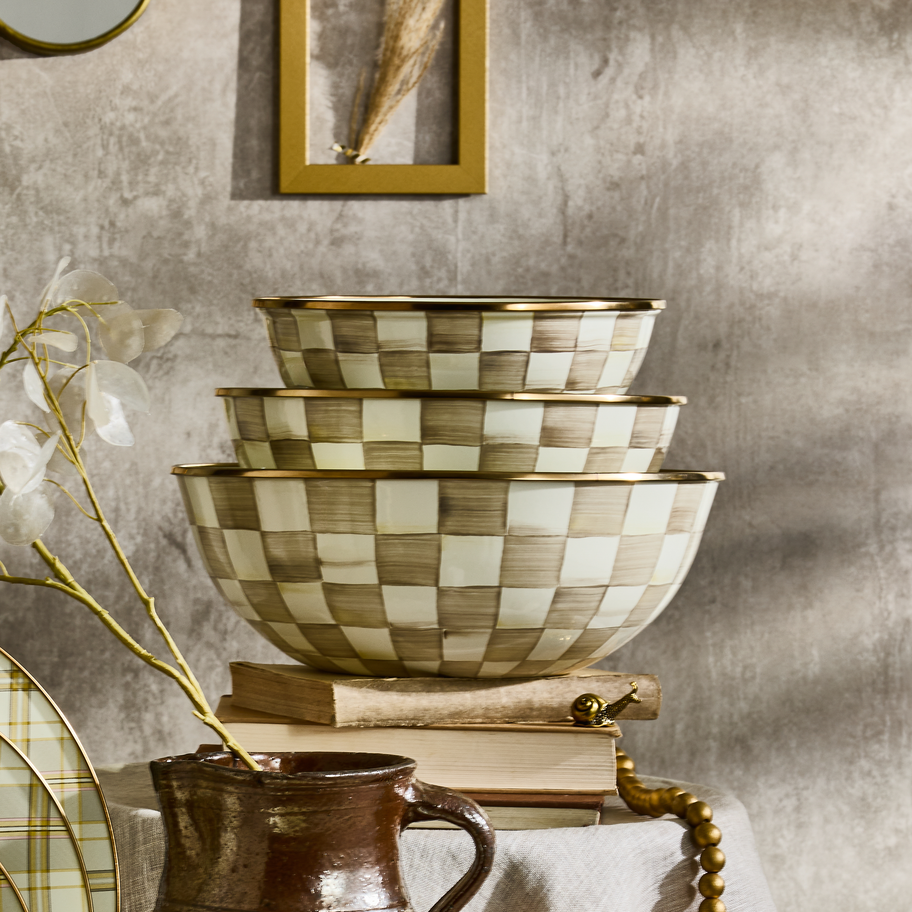 MacKenzie-Childs | Mocha Check Extra Large Everyday Bowl