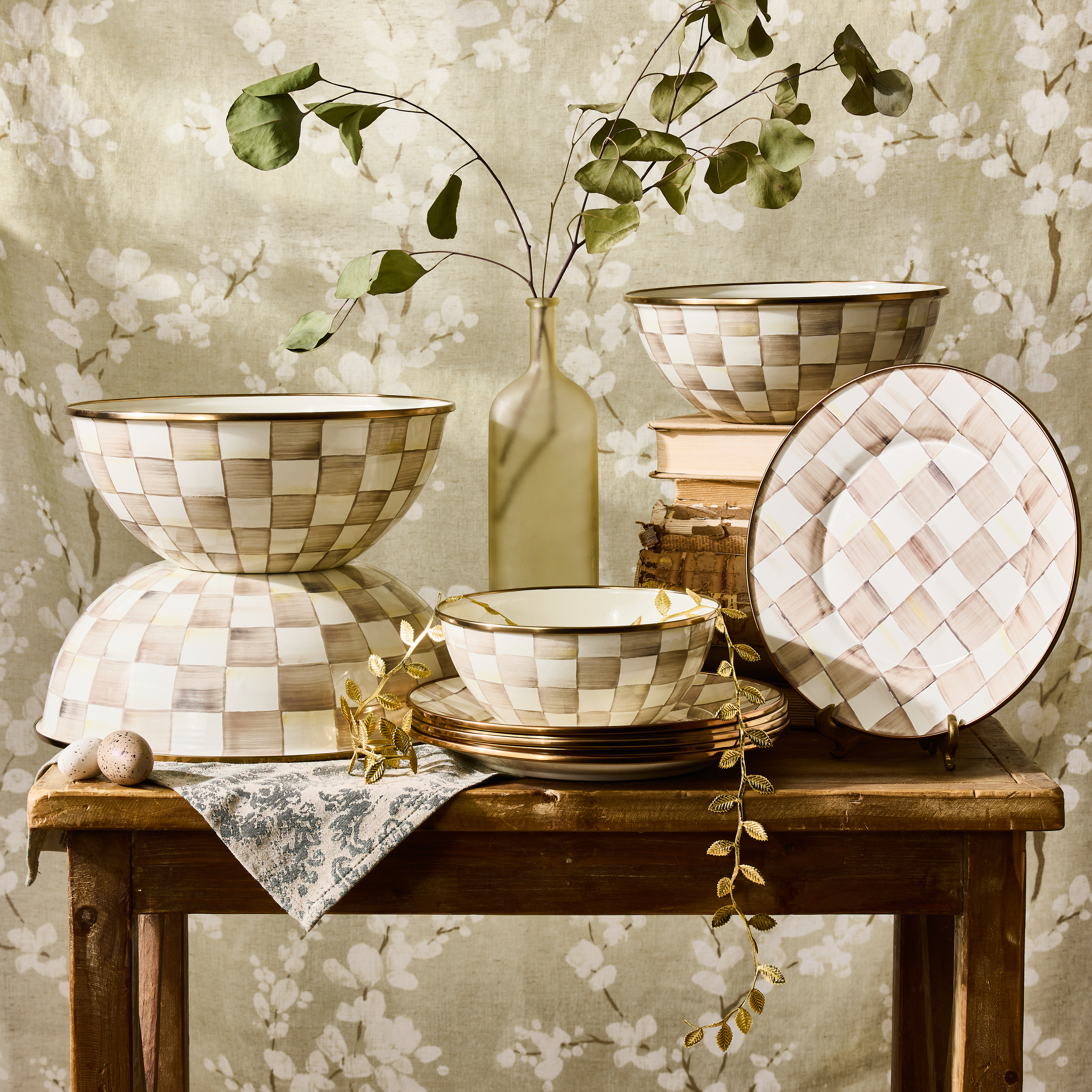 MacKenzie-Childs | Mocha Check Extra Large Everyday Bowl
