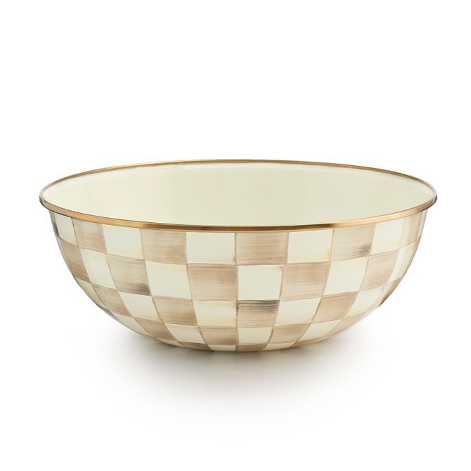 Mocha Check Extra Large Everyday Bowl image number 0