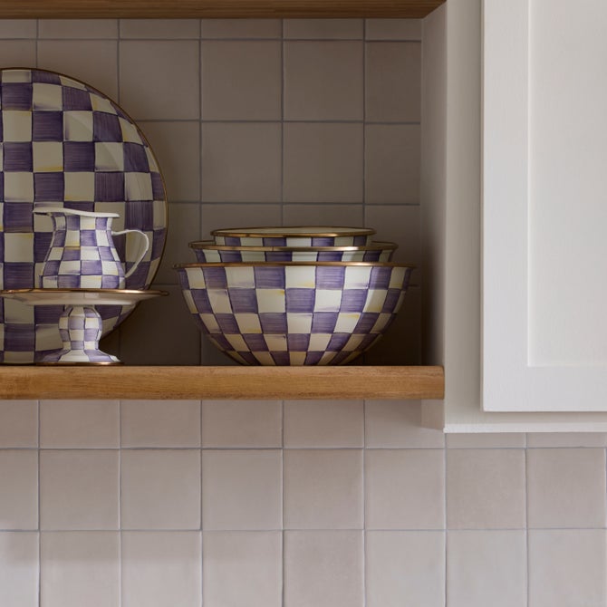 Violet Check Extra Large Everyday Bowl image number 1