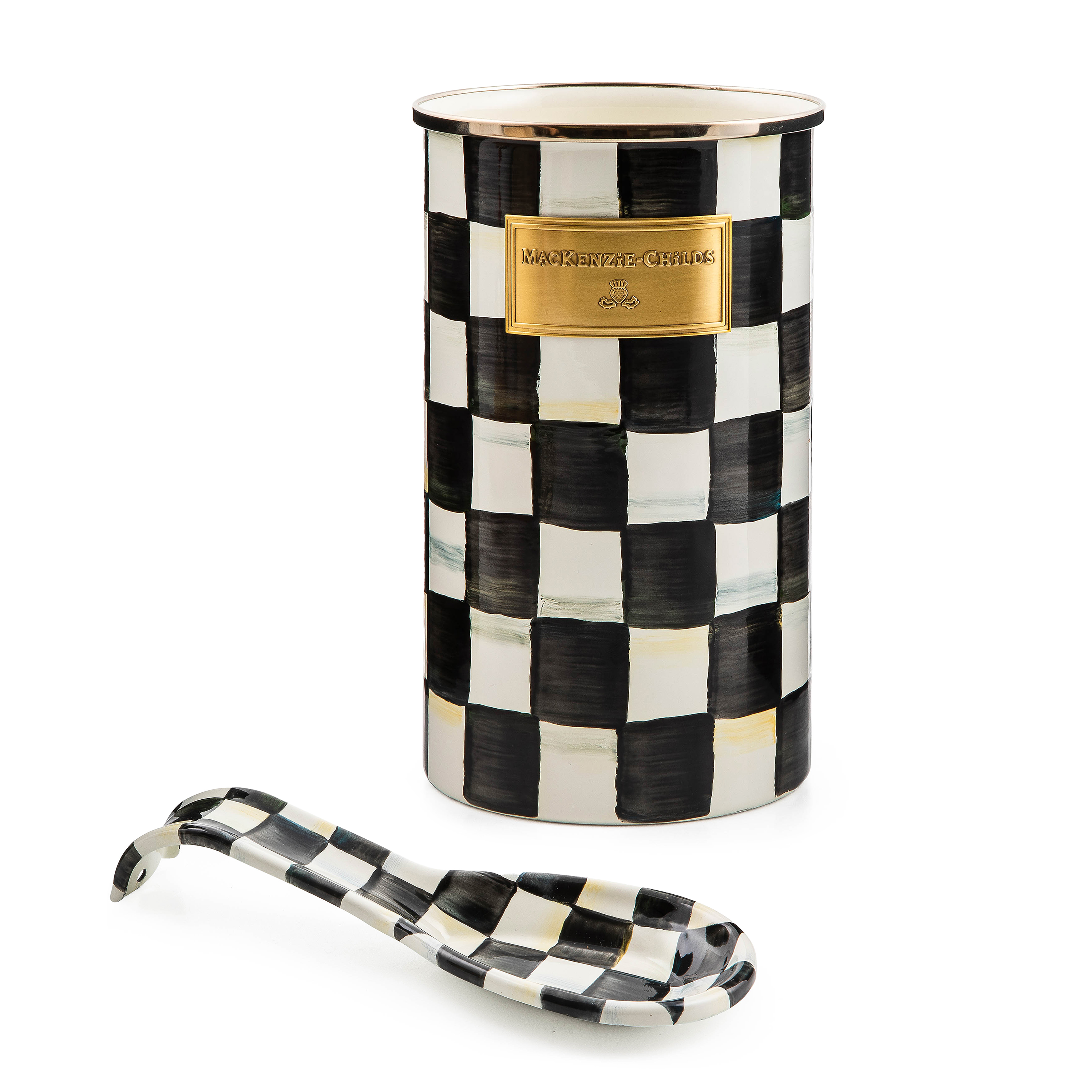 MacKenzie-Childs | Courtly Check Enamel Spoon Rest & Utensil