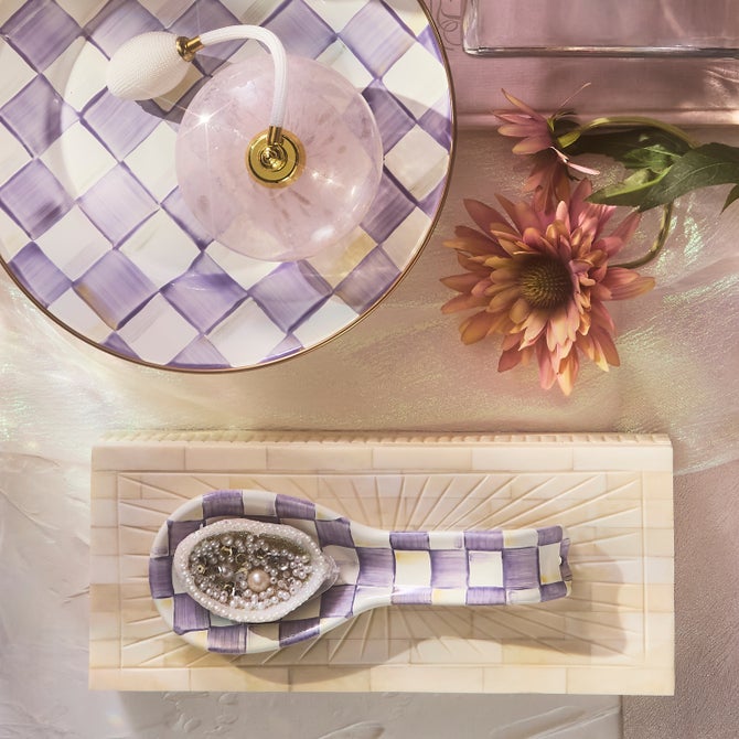 Violet Check Spoon Rest image number 3