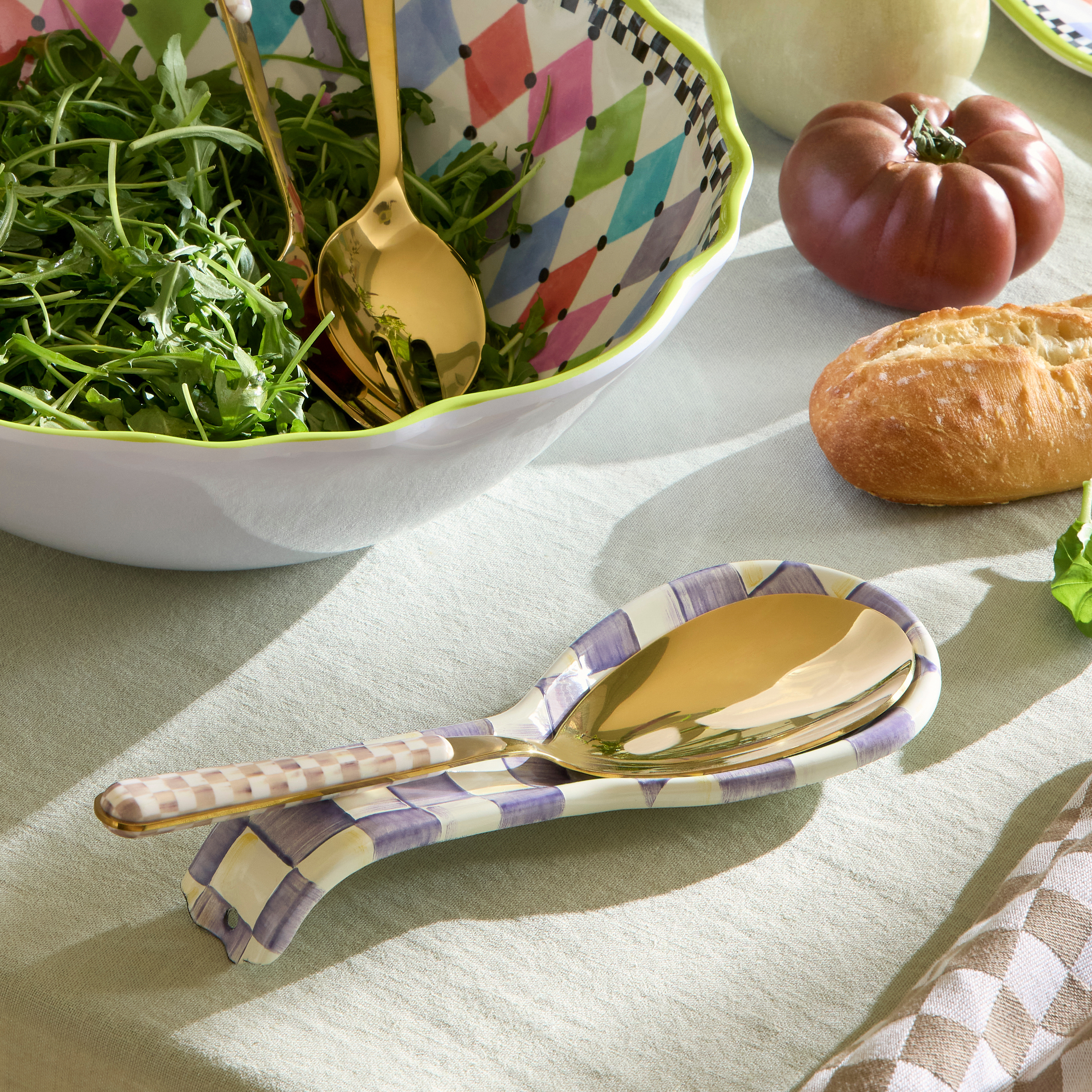 MacKenzie-Childs | Violet Check Spoon Rest