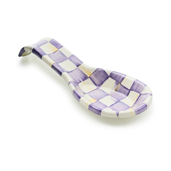 Violet Check Spoon Rest image number 0