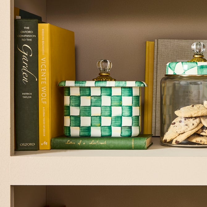 Emerald Check Recipe Box image number 1