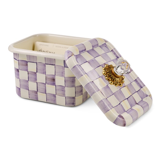 Violet Check Recipe Box image number 2