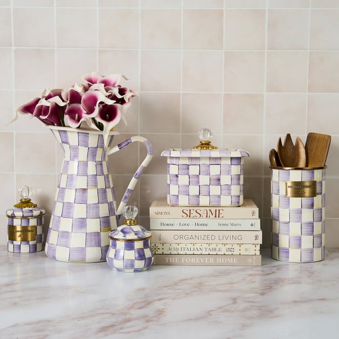 Violet Check Recipe Box image number 1