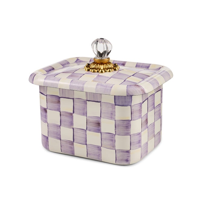 Violet Check Recipe Box image number 0