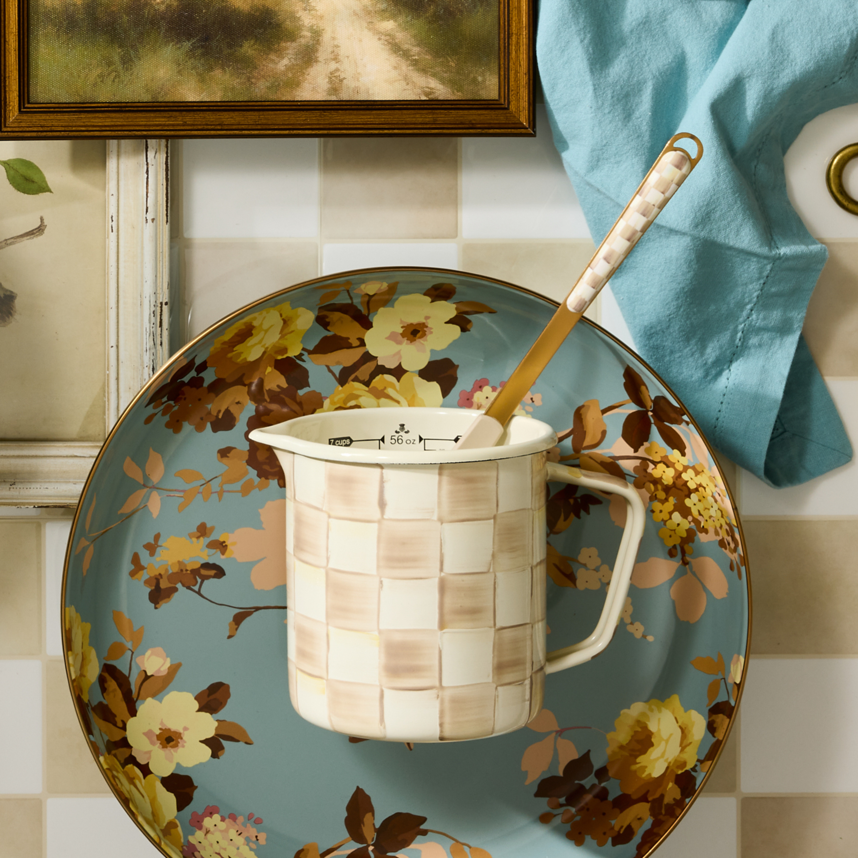 MacKenzie-Childs | Mocha Check 7 Cup Measuring Cup