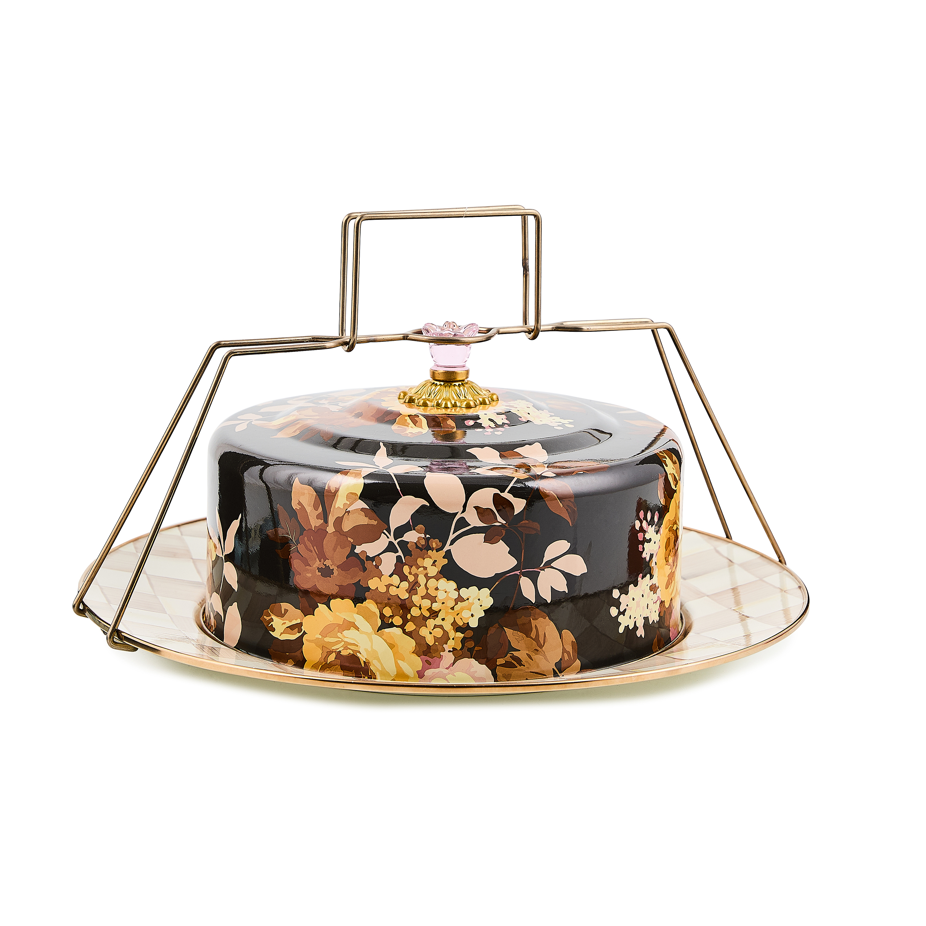 MacKenzie-Childs | Wild Rose Brown Cake Carrier