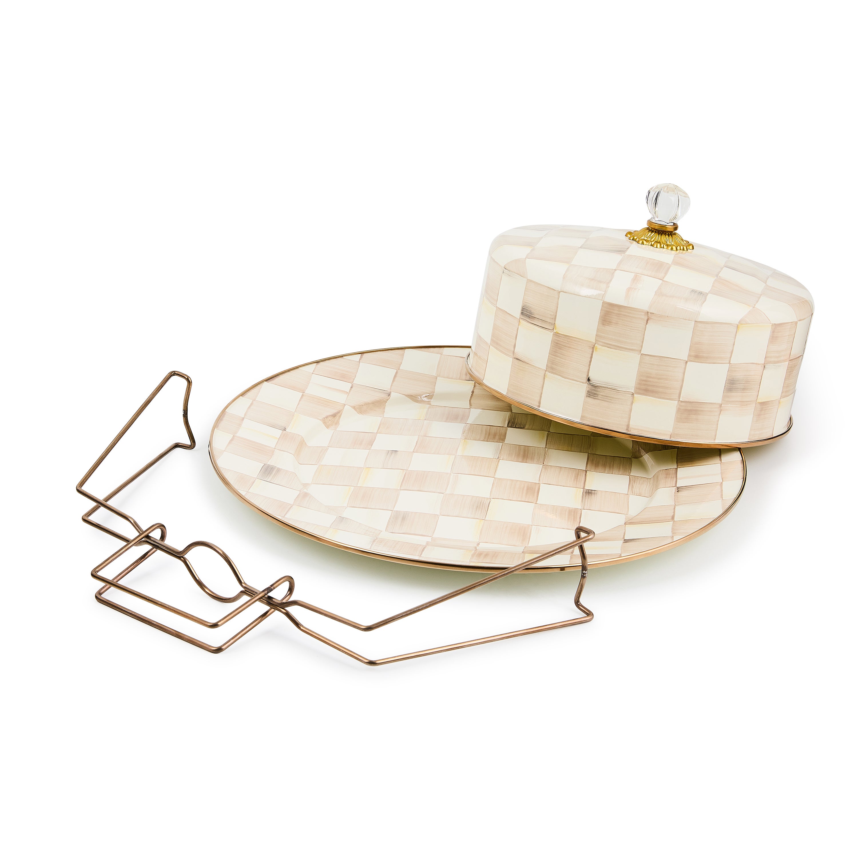 MacKenzie-Childs | Mocha Check Cake Carrier