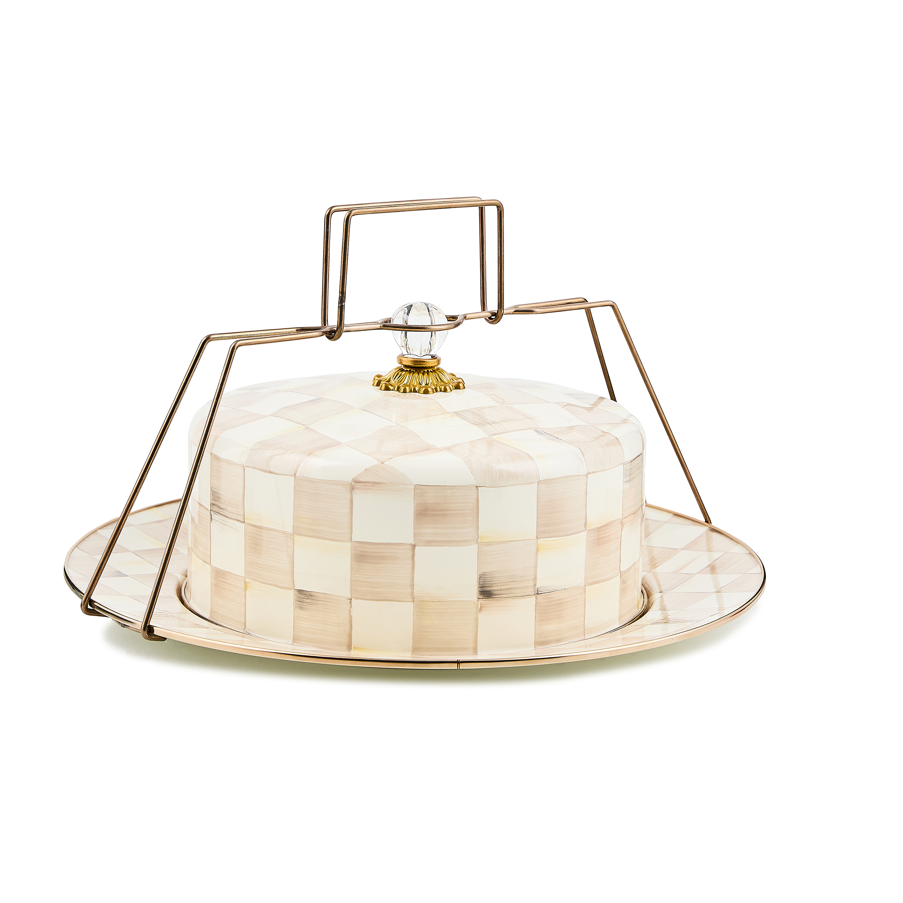 MacKenzie-Childs | Mocha Check Cake Carrier
