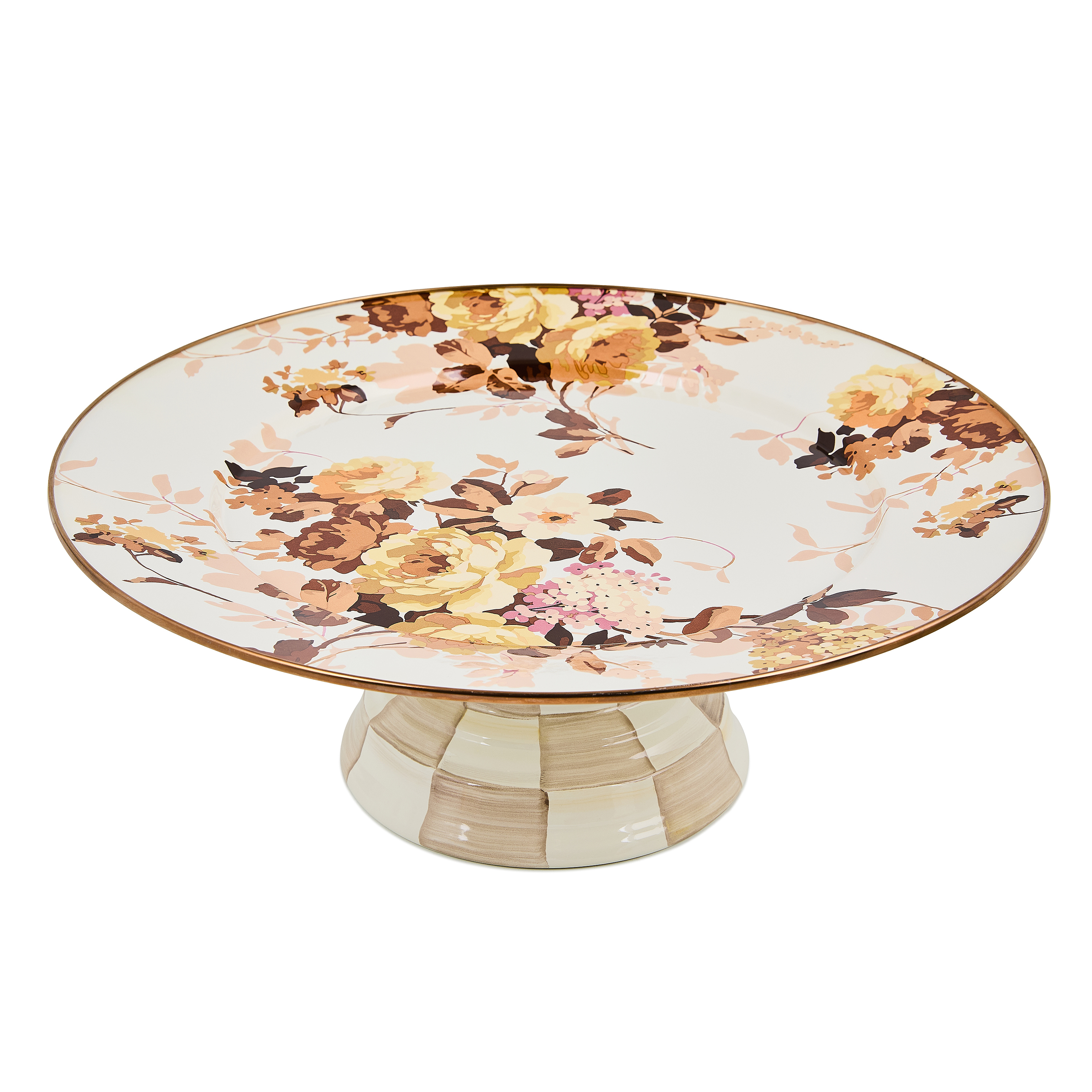 MacKenzie-Childs | Wild Rose White Large Pedestal Platter