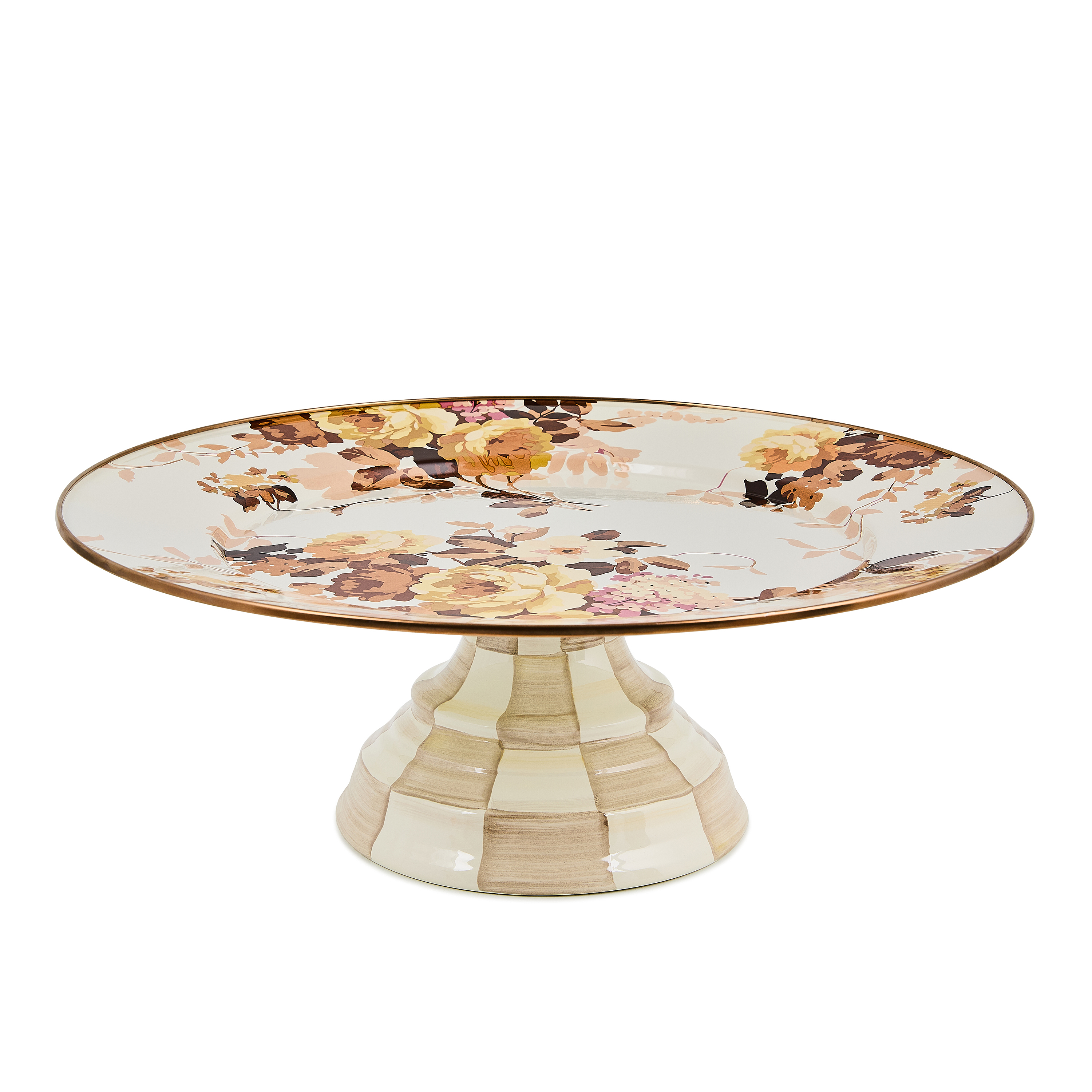 MacKenzie-Childs | Wild Rose White Large Pedestal Platter