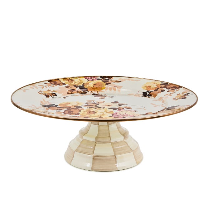Wild Rose White Large Pedestal Platter image number 0