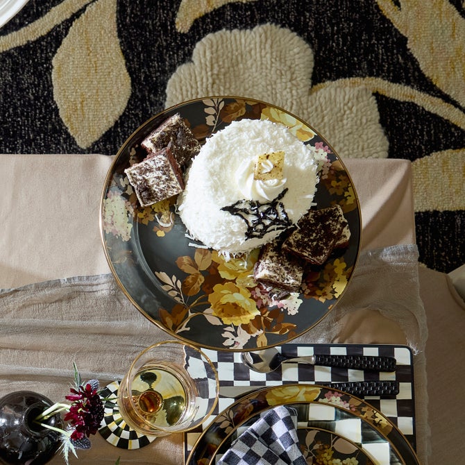 Wild Rose Brown Large Pedestal Platter image number 4