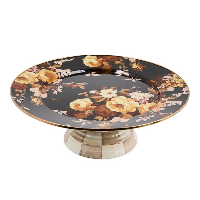 Wild Rose Brown Large Pedestal Platter image number 3