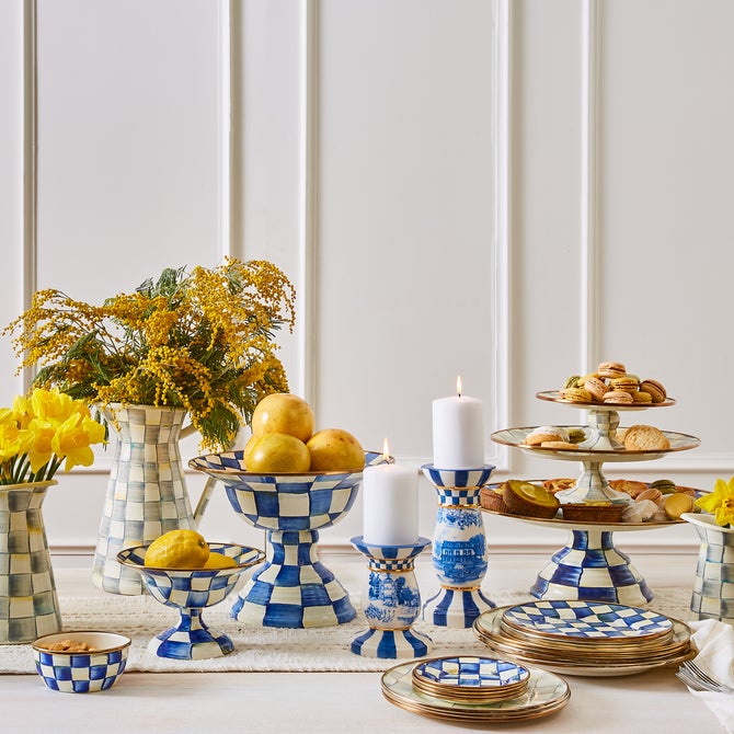 Royal Check Large Pedestal Platter image number 4