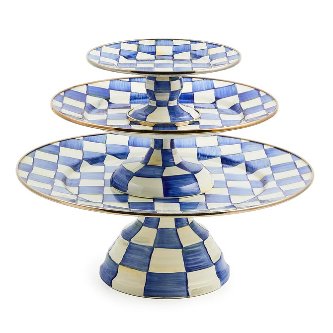 Royal Check Large Pedestal Platter image number 3